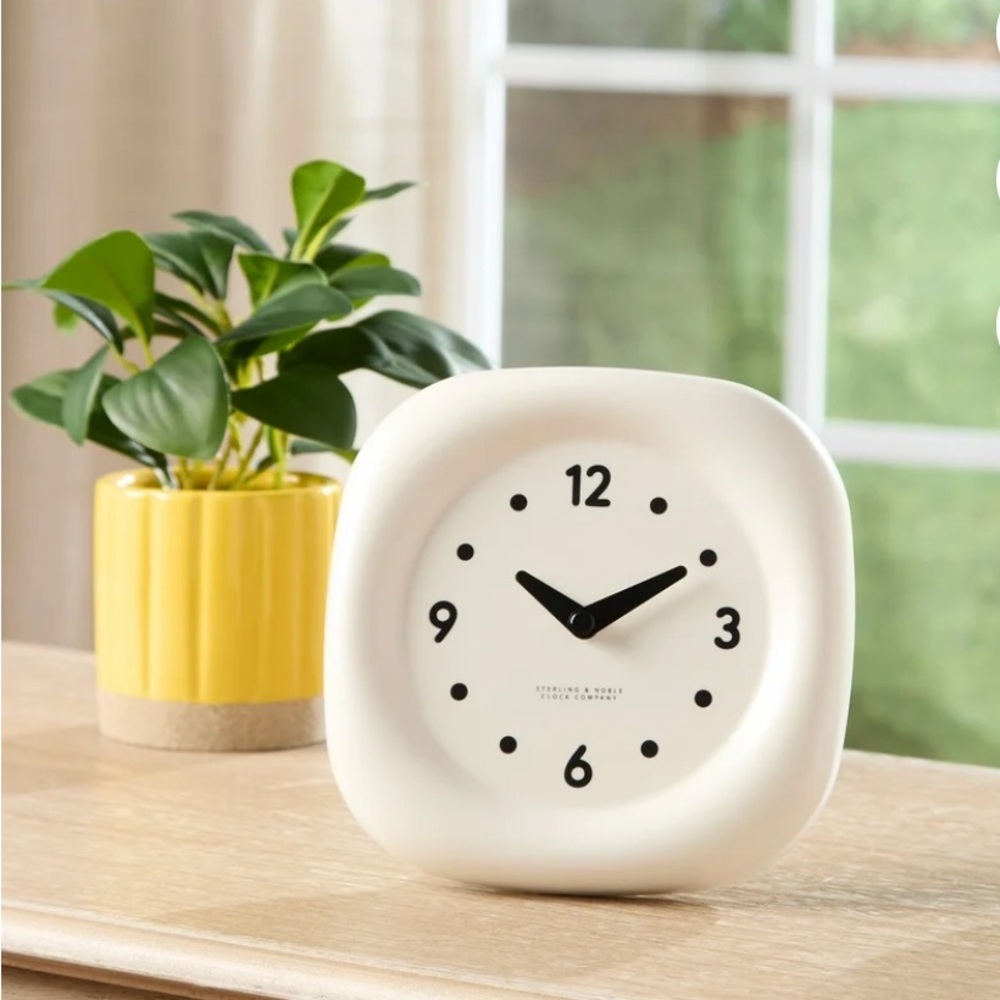 Mainstays By Becky G. & Alejandra 6.3" Tabletop Clock, Off-White New with Tags.